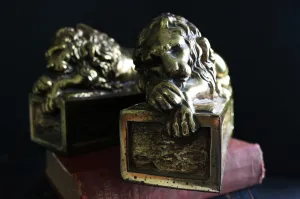 Vintage Lion Bookends