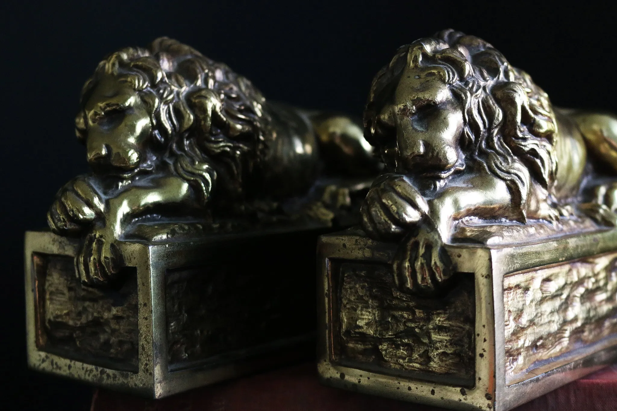 Vintage Lion Bookends