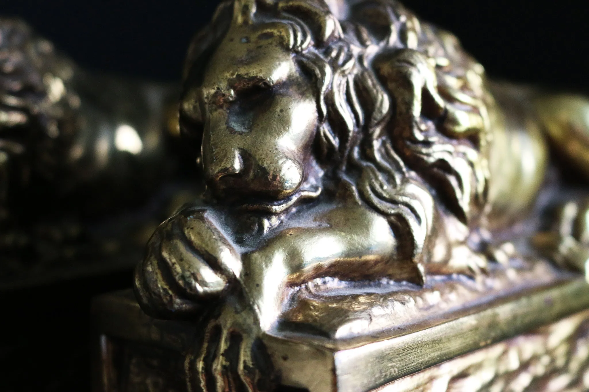 Vintage Lion Bookends