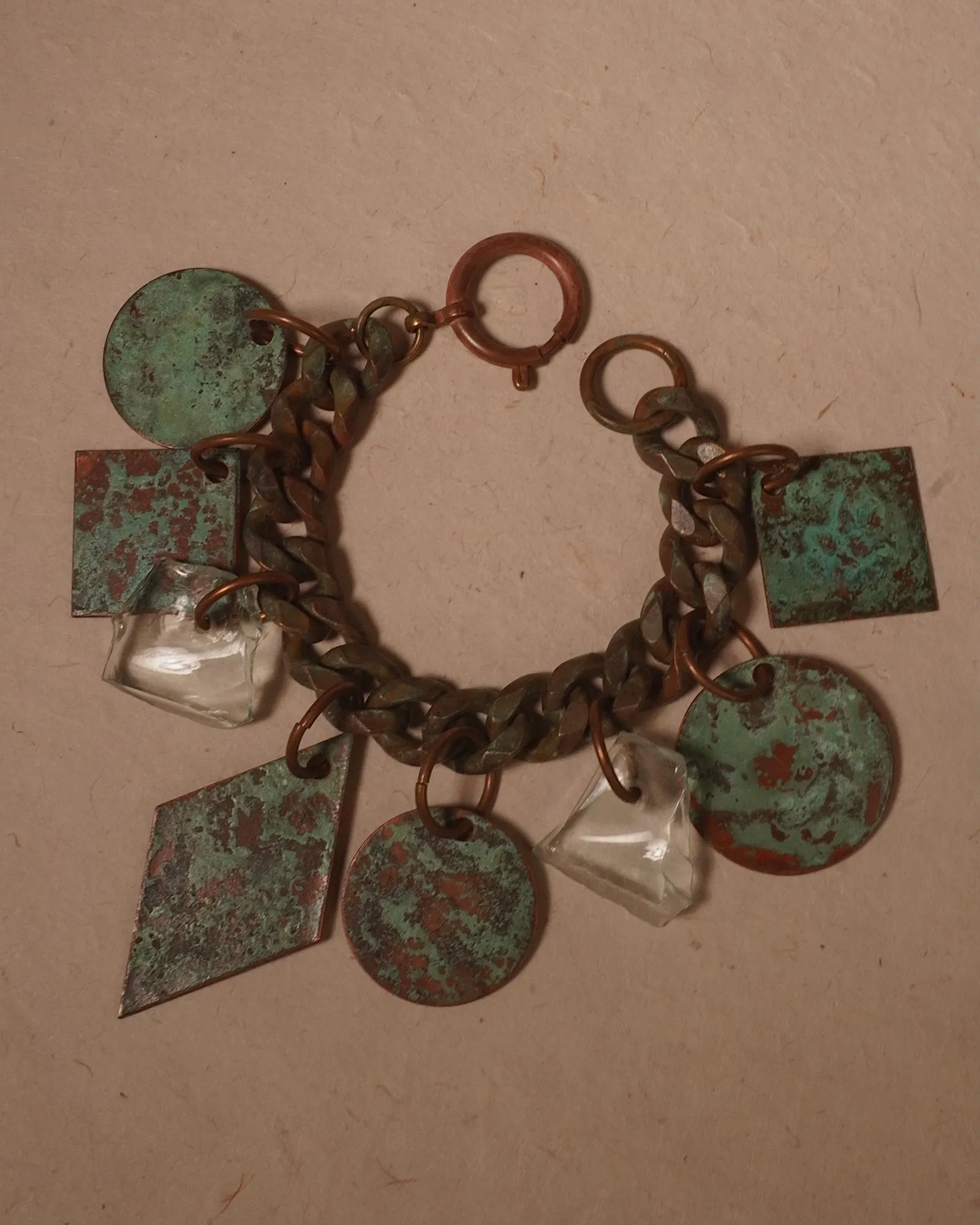 Vintage Modernist Patina & Sea Glass Set