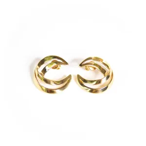 Vintage Monet Gold Crescent Earrings