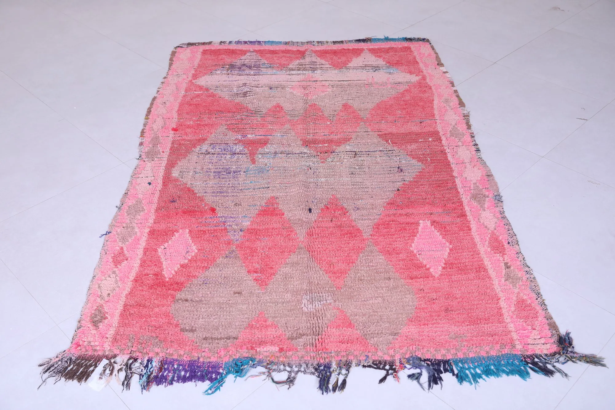 Vintage Moroccan Rug Red - Handwoven 3.4 X 5.8 Feet | Authentic