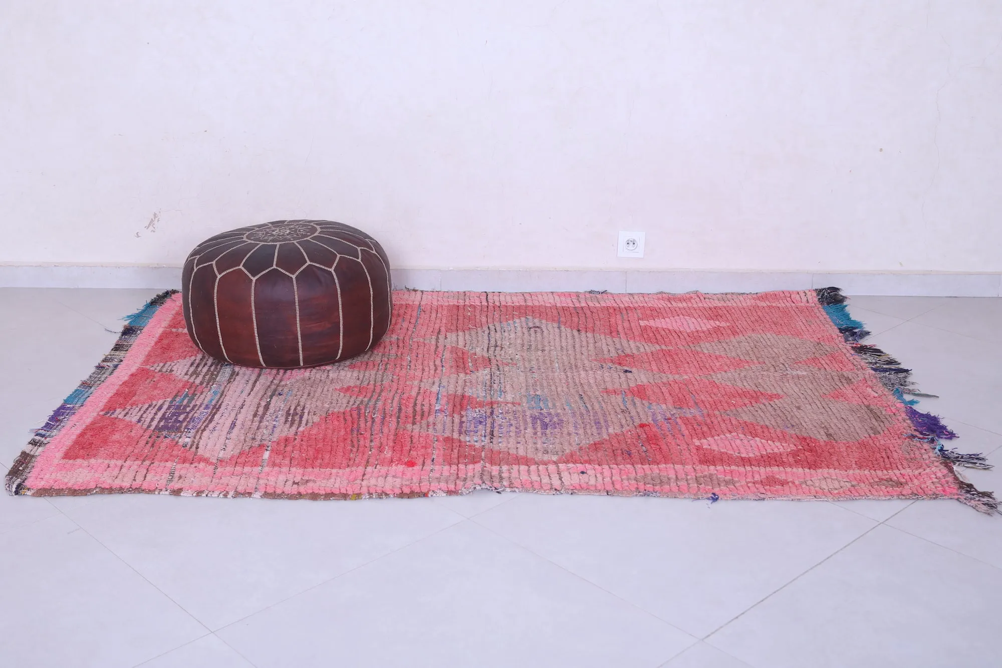 Vintage Moroccan Rug Red - Handwoven 3.4 X 5.8 Feet | Authentic