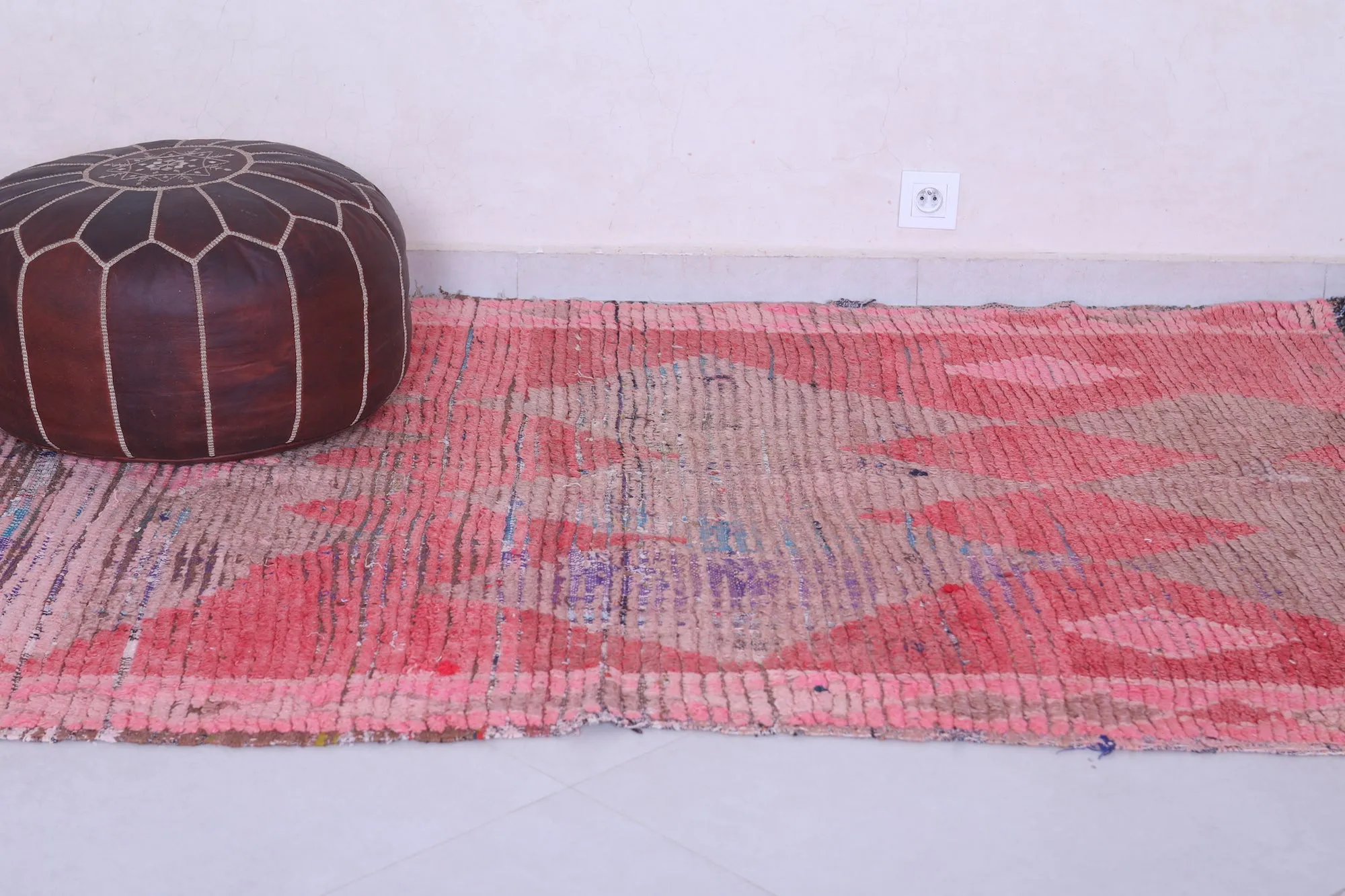 Vintage Moroccan Rug Red - Handwoven 3.4 X 5.8 Feet | Authentic