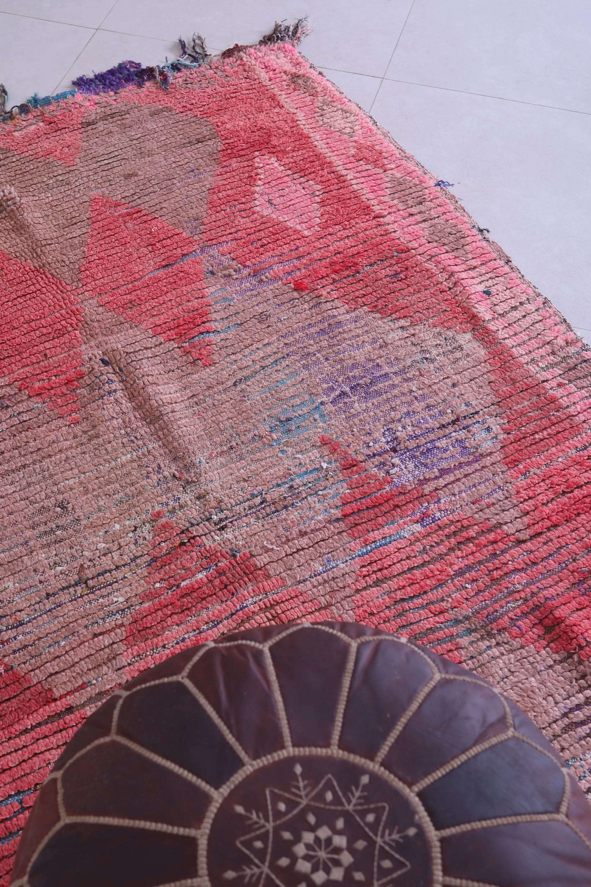 Vintage Moroccan Rug Red - Handwoven 3.4 X 5.8 Feet | Authentic