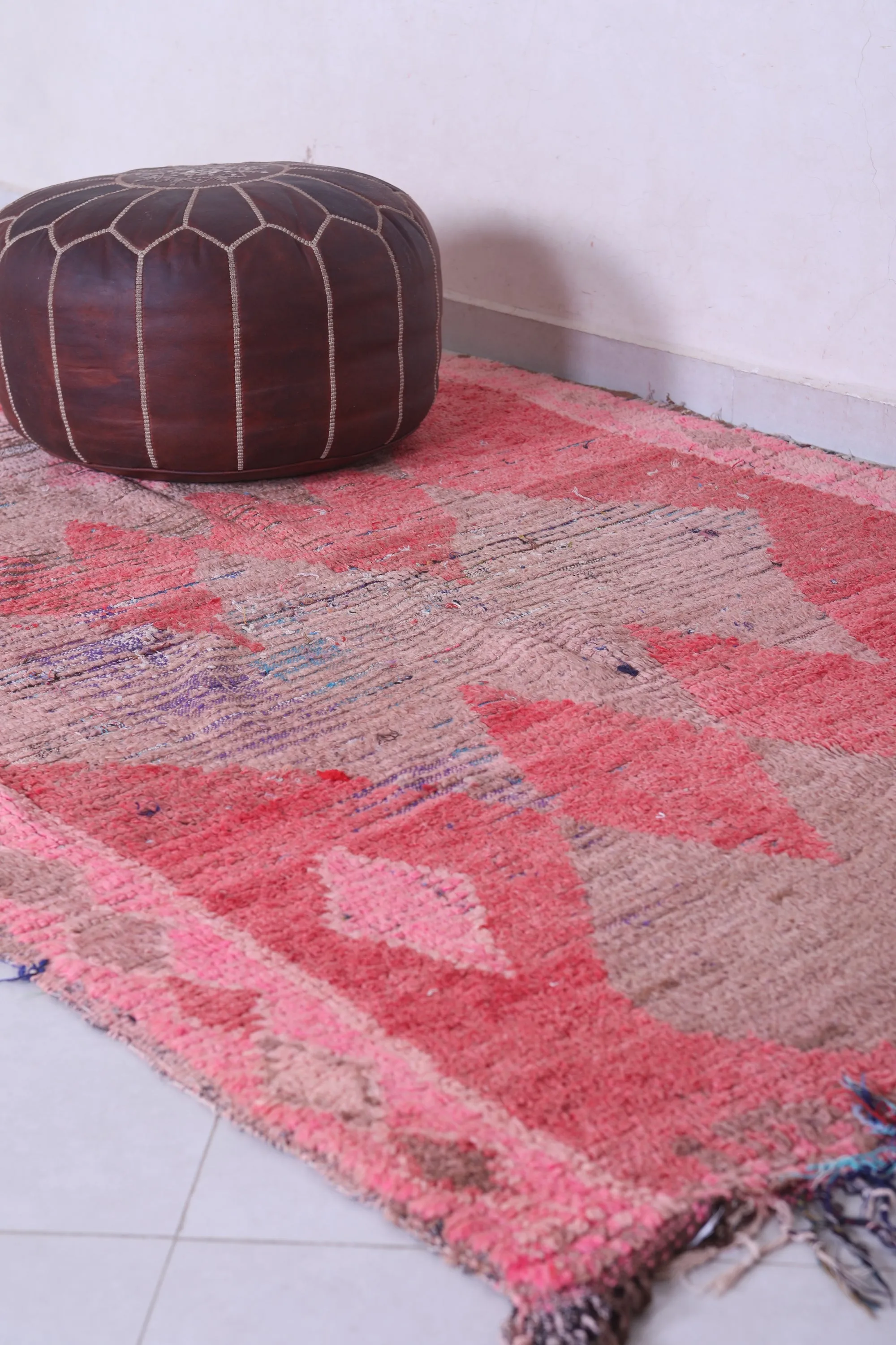 Vintage Moroccan Rug Red - Handwoven 3.4 X 5.8 Feet | Authentic