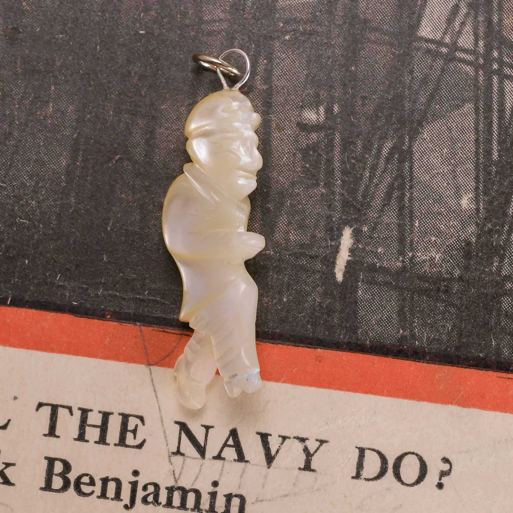 Vintage Mother of Pearl "Winston Churchill" Pendant