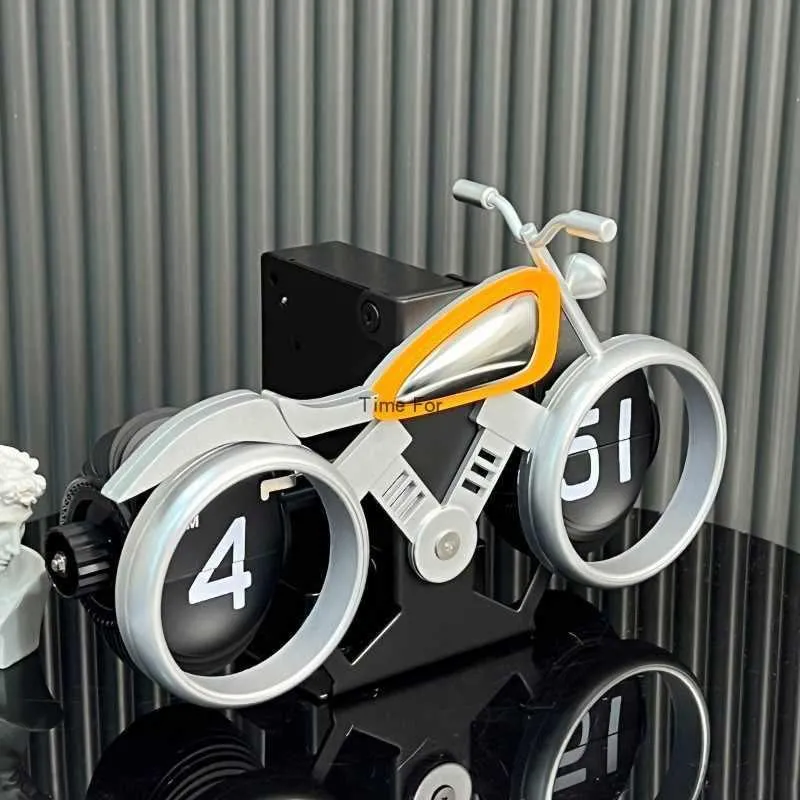 Vintage Motorcycle-Themed Flip Clock