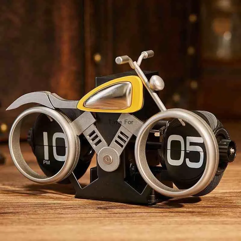 Vintage Motorcycle-Themed Flip Clock