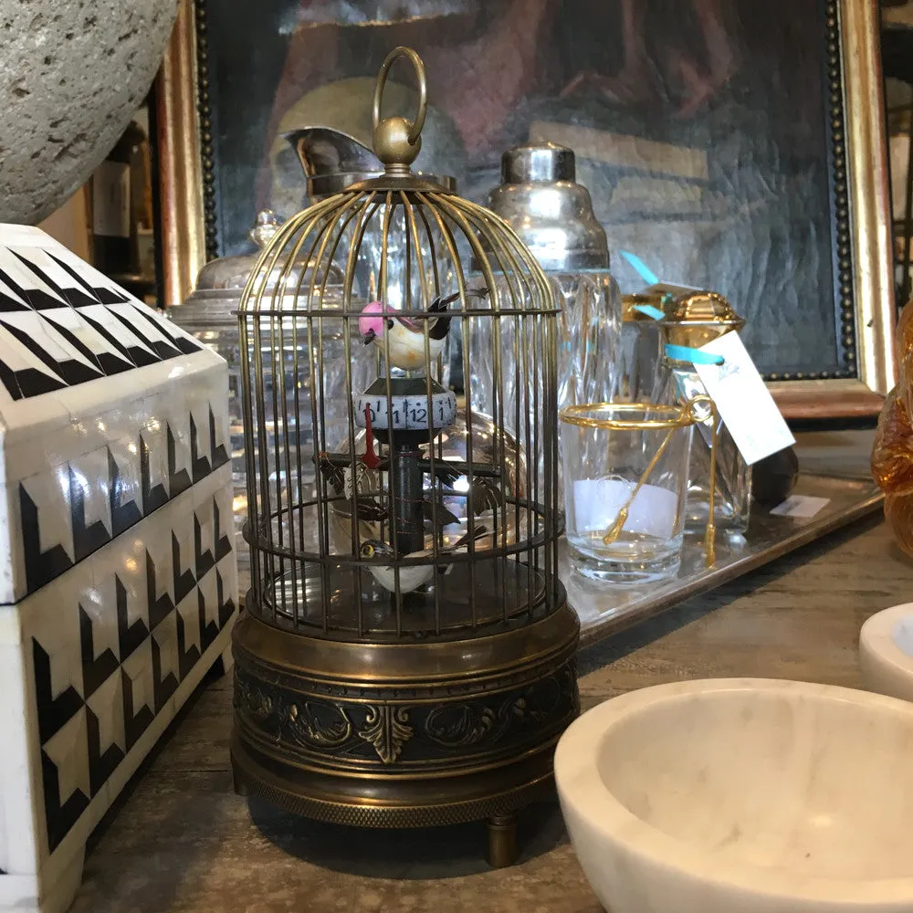 Vintage Moving Double Birdcage Clock