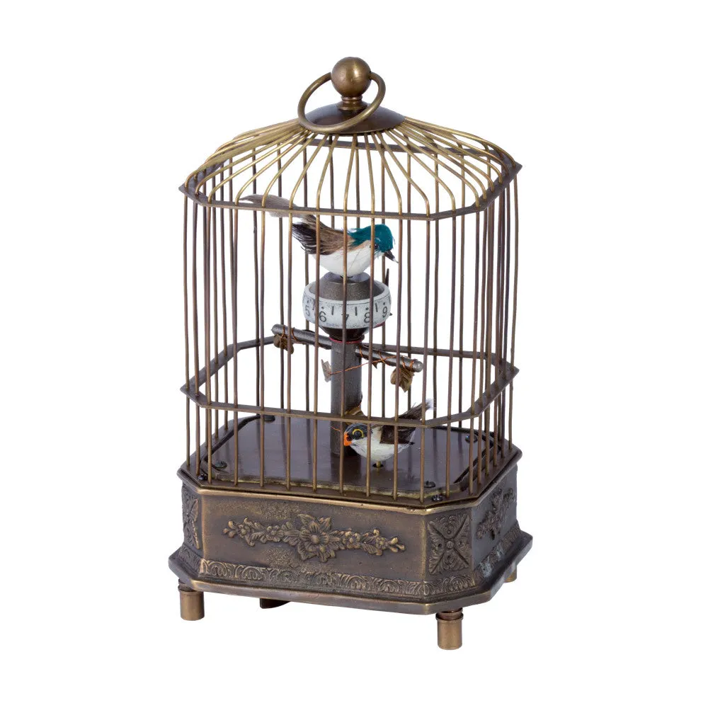 Vintage Moving Double Birdcage Clock