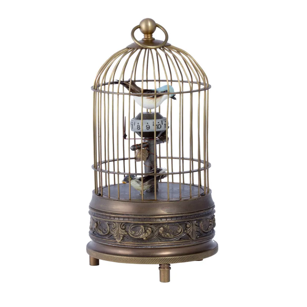 Vintage Moving Double Birdcage Clock