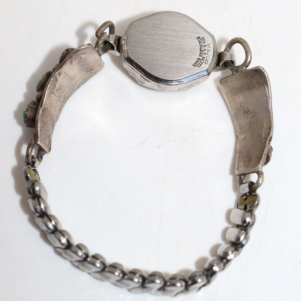 Vintage Native American Silver, Turquoise Cemco Lady's Watch