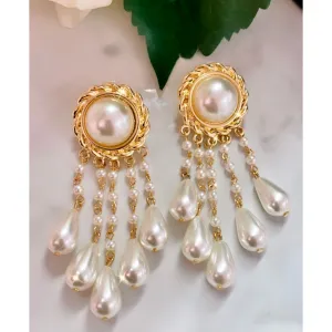 Vintage Pearl Statement Earrings