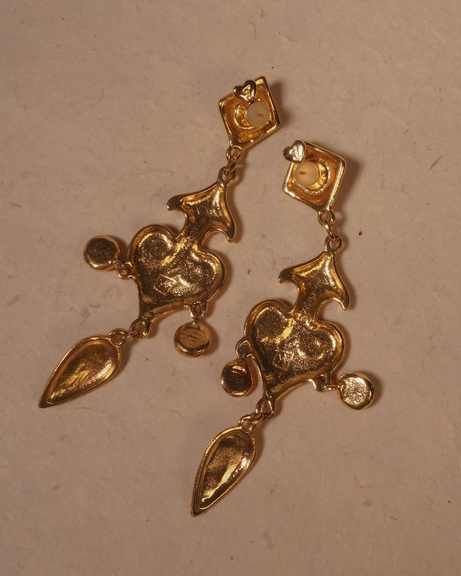Vintage Red & Blue Cab Drop Earrings