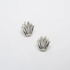 Vintage Scalloped Silver Earrings