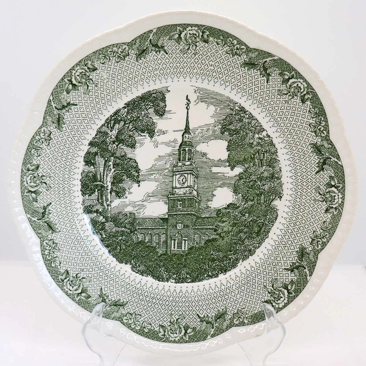 Vintage Set of 12 English Wedgwood for Campion China Cauldon Lace Dartmouth College Plates