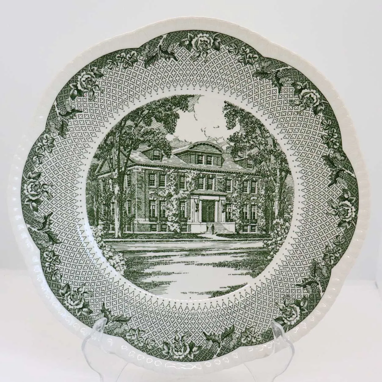 Vintage Set of 12 English Wedgwood for Campion China Cauldon Lace Dartmouth College Plates