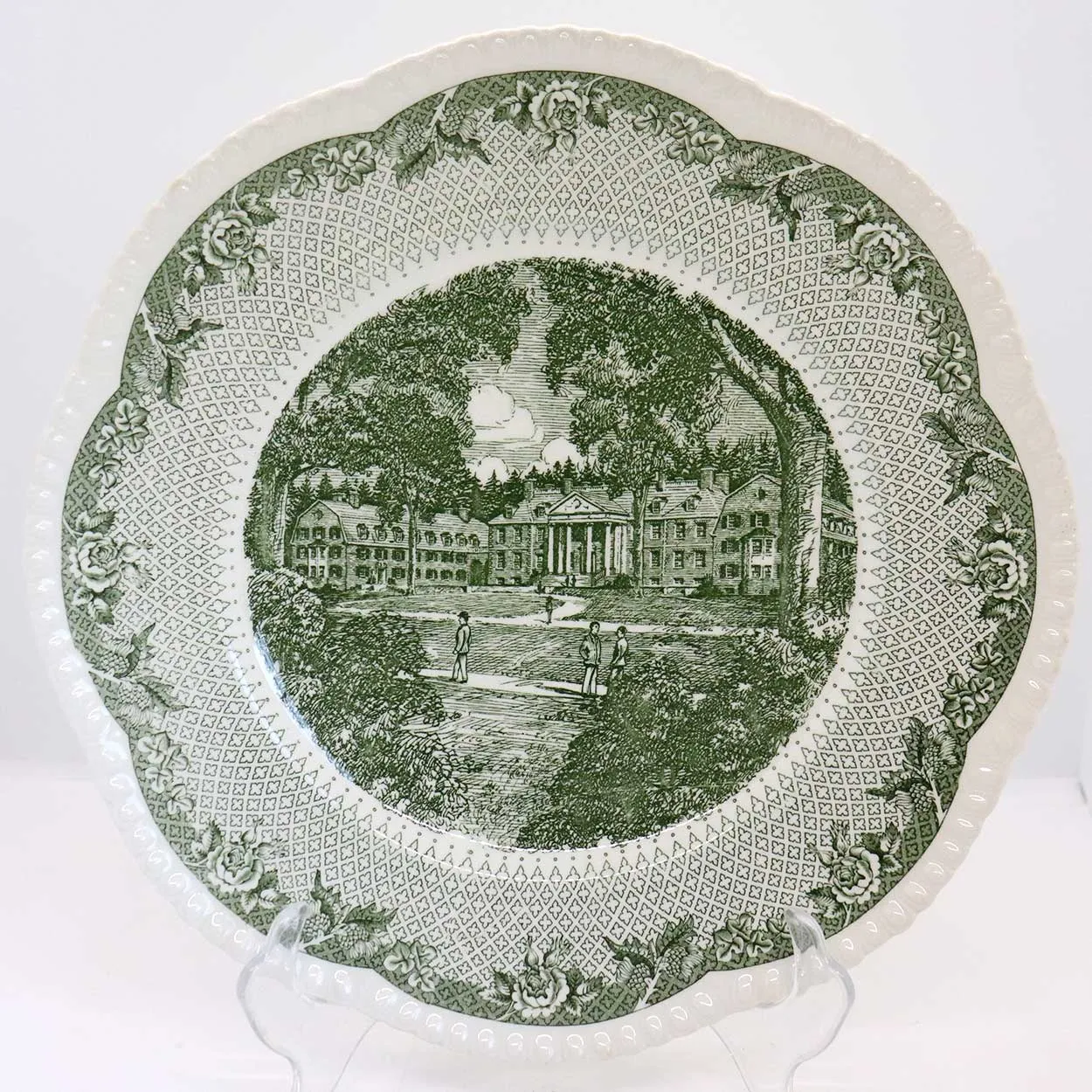 Vintage Set of 12 English Wedgwood for Campion China Cauldon Lace Dartmouth College Plates