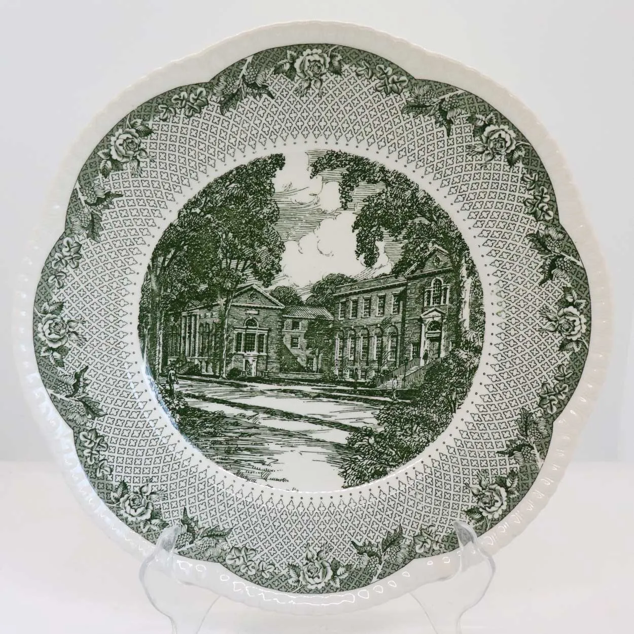 Vintage Set of 12 English Wedgwood for Campion China Cauldon Lace Dartmouth College Plates