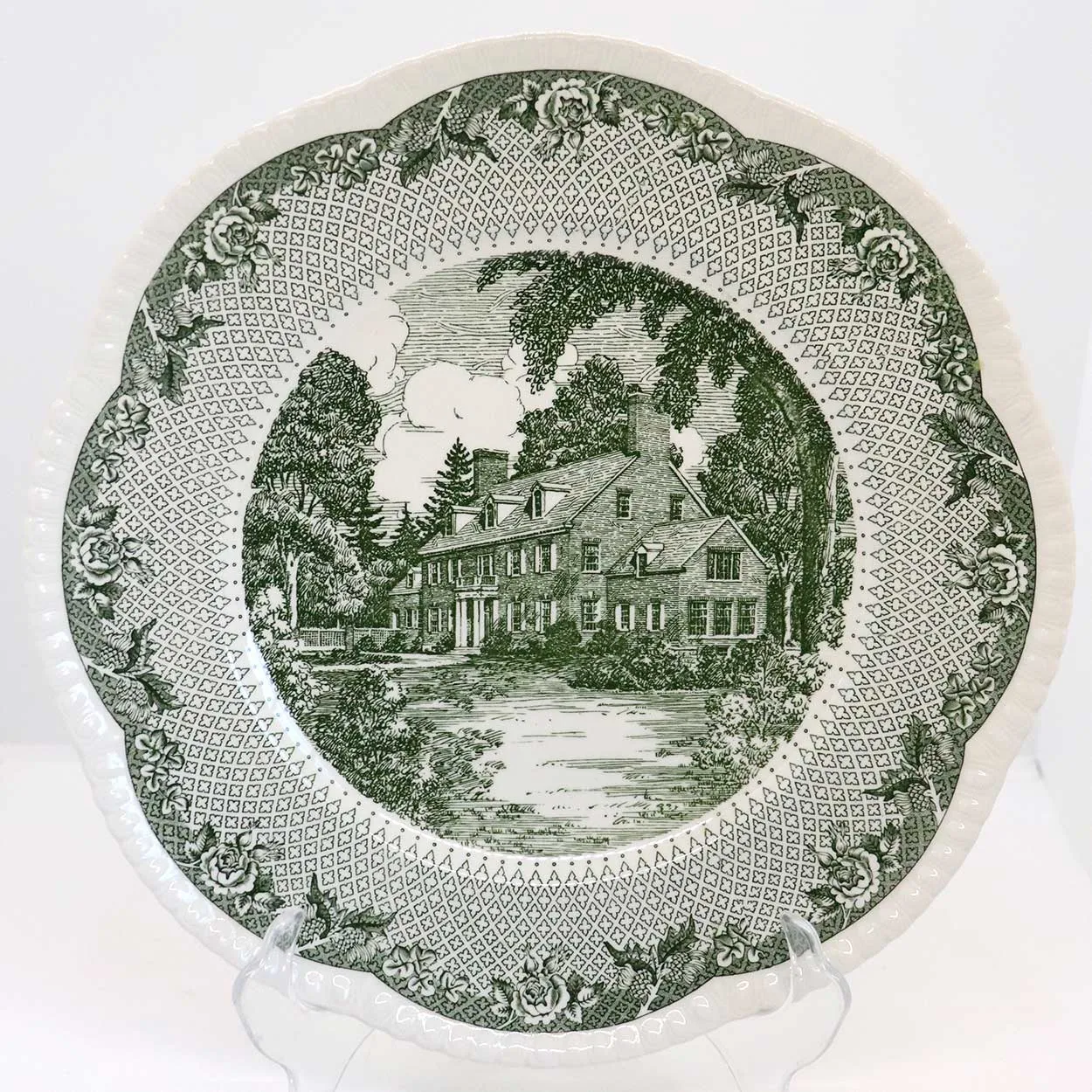 Vintage Set of 12 English Wedgwood for Campion China Cauldon Lace Dartmouth College Plates