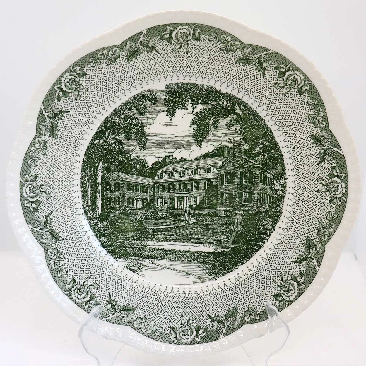 Vintage Set of 12 English Wedgwood for Campion China Cauldon Lace Dartmouth College Plates