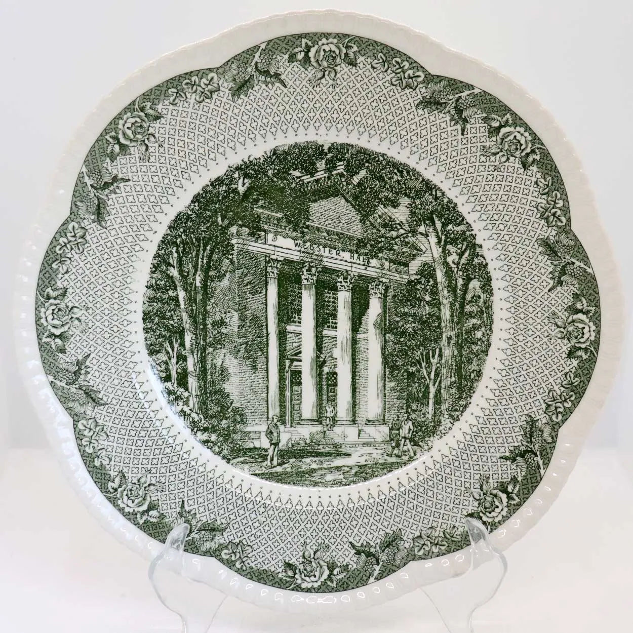 Vintage Set of 12 English Wedgwood for Campion China Cauldon Lace Dartmouth College Plates