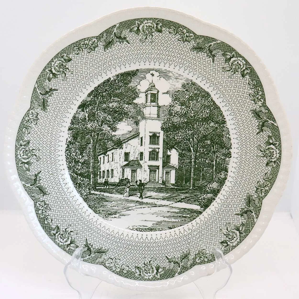 Vintage Set of 12 English Wedgwood for Campion China Cauldon Lace Dartmouth College Plates