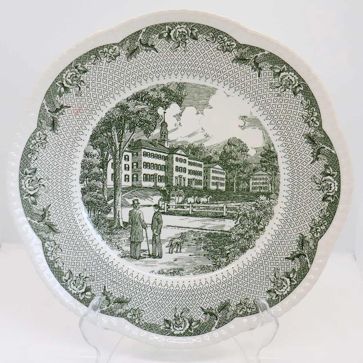 Vintage Set of 12 English Wedgwood for Campion China Cauldon Lace Dartmouth College Plates