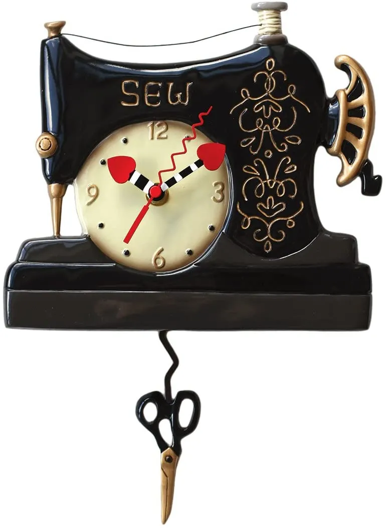 Vintage Stitch Sewing Machine Clock Art by Allen Designs