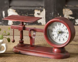 Vintage style country red scale table clock