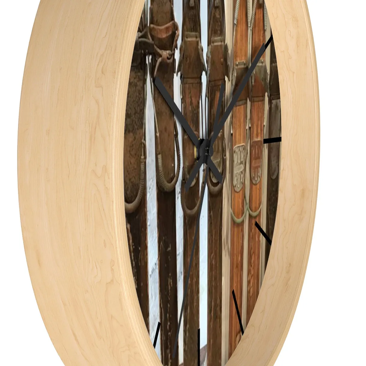 Wall clock - Vintage Ski Bindings