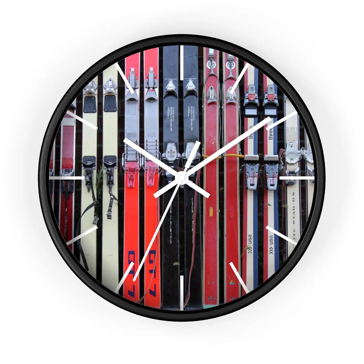 Wall Clock - Vintage Skis