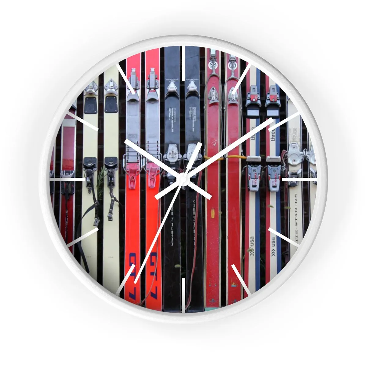 Wall Clock - Vintage Skis
