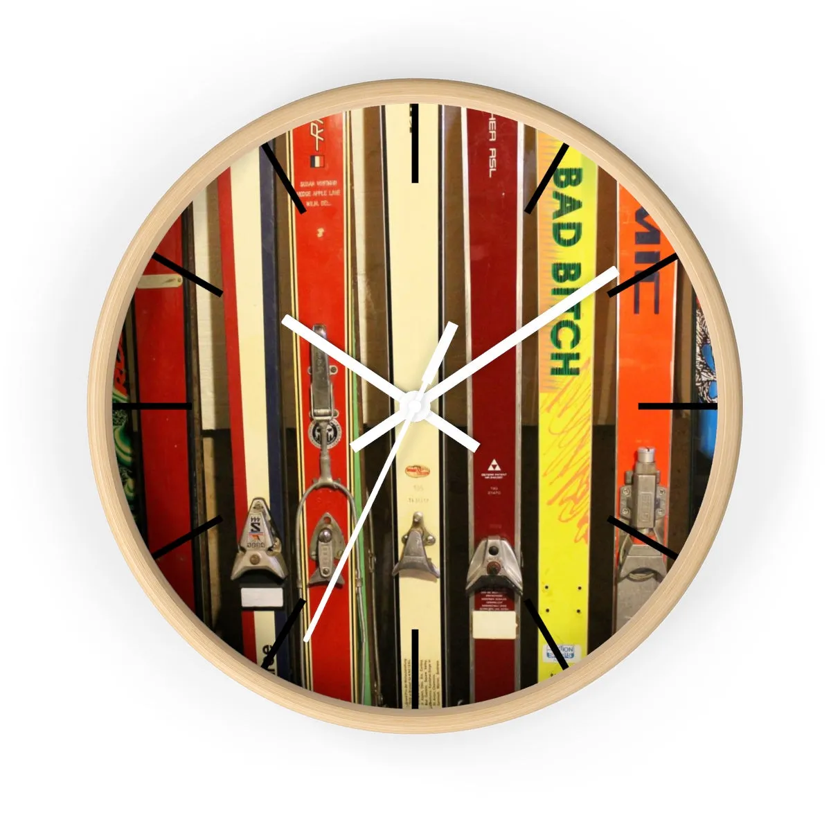 Wall Clock - Vintage Skis