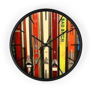 Wall Clock - Vintage Skis