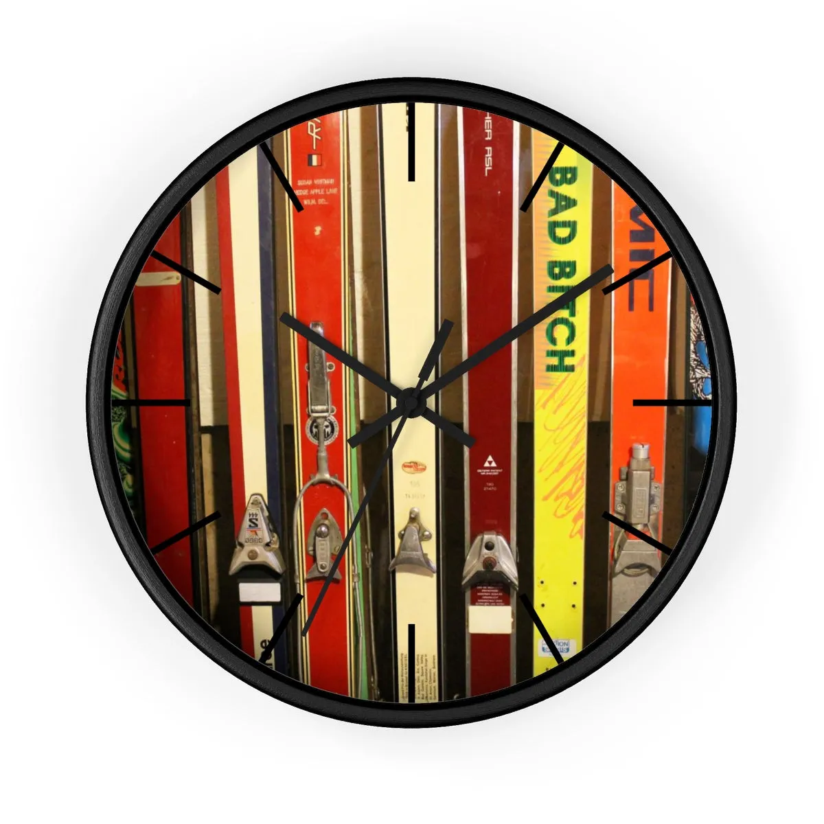 Wall Clock - Vintage Skis