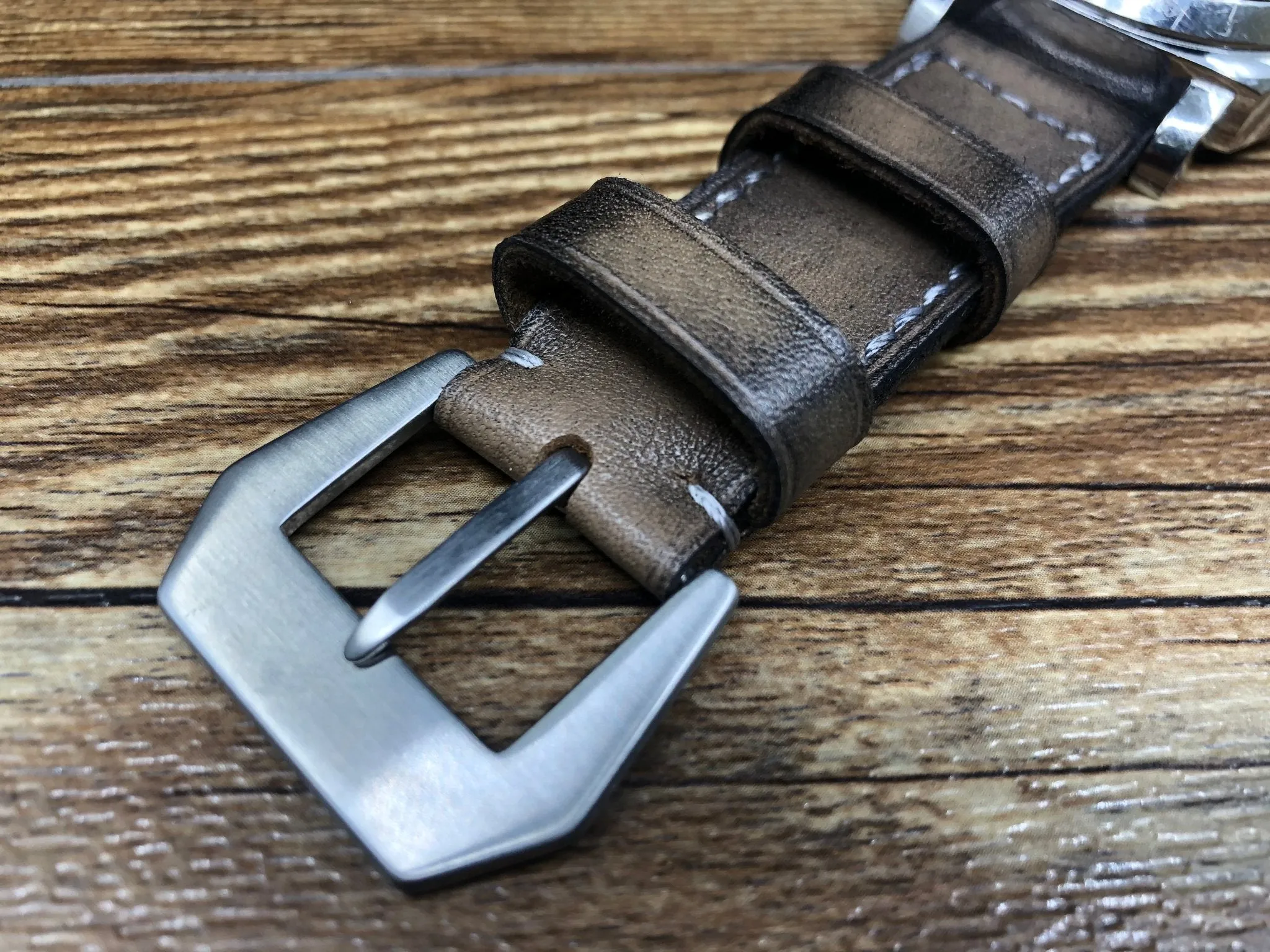 Watch Strap 24mm 26mm, Retro Genuine Leather Watch Band, Aged Beige Leather Watch Band, Mens Wristwatch Band, Valentines Day Gift Ideas