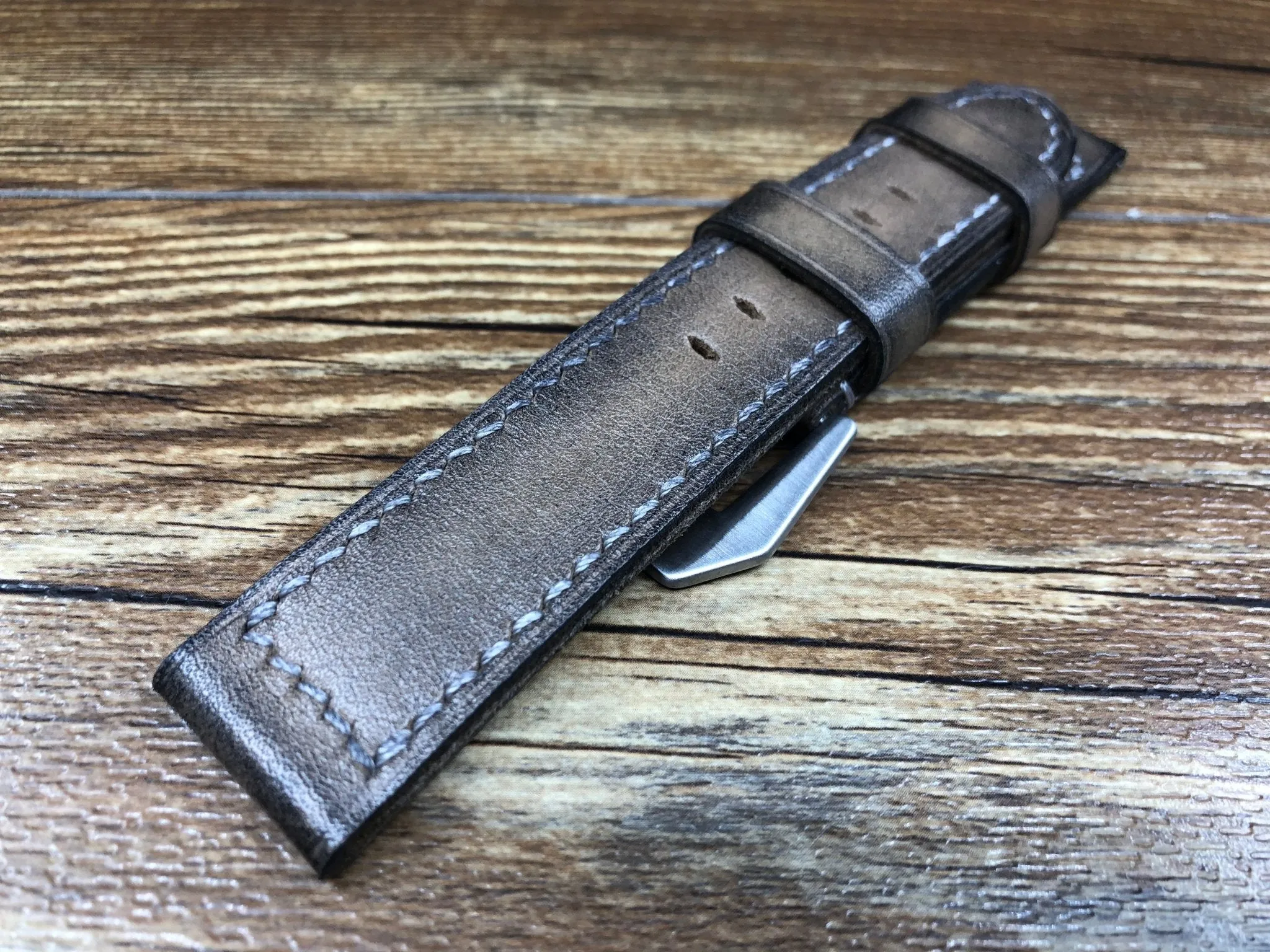 Watch Strap 24mm 26mm, Retro Genuine Leather Watch Band, Aged Beige Leather Watch Band, Mens Wristwatch Band, Valentines Day Gift Ideas