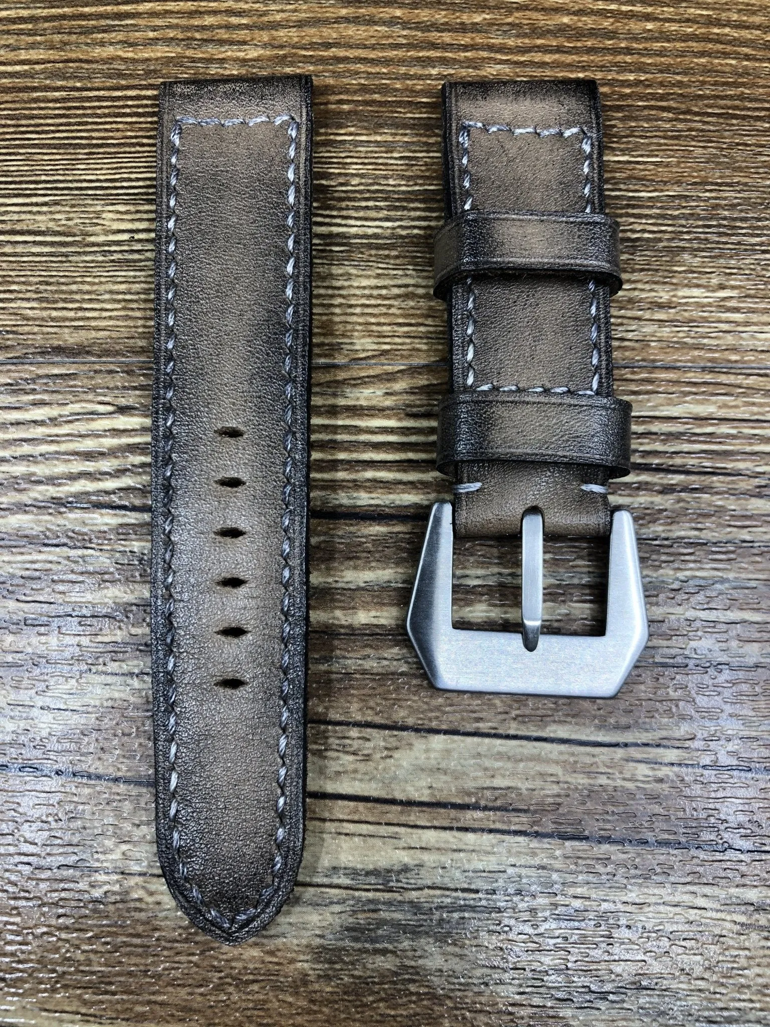Watch Strap 24mm 26mm, Retro Genuine Leather Watch Band, Aged Beige Leather Watch Band, Mens Wristwatch Band, Valentines Day Gift Ideas