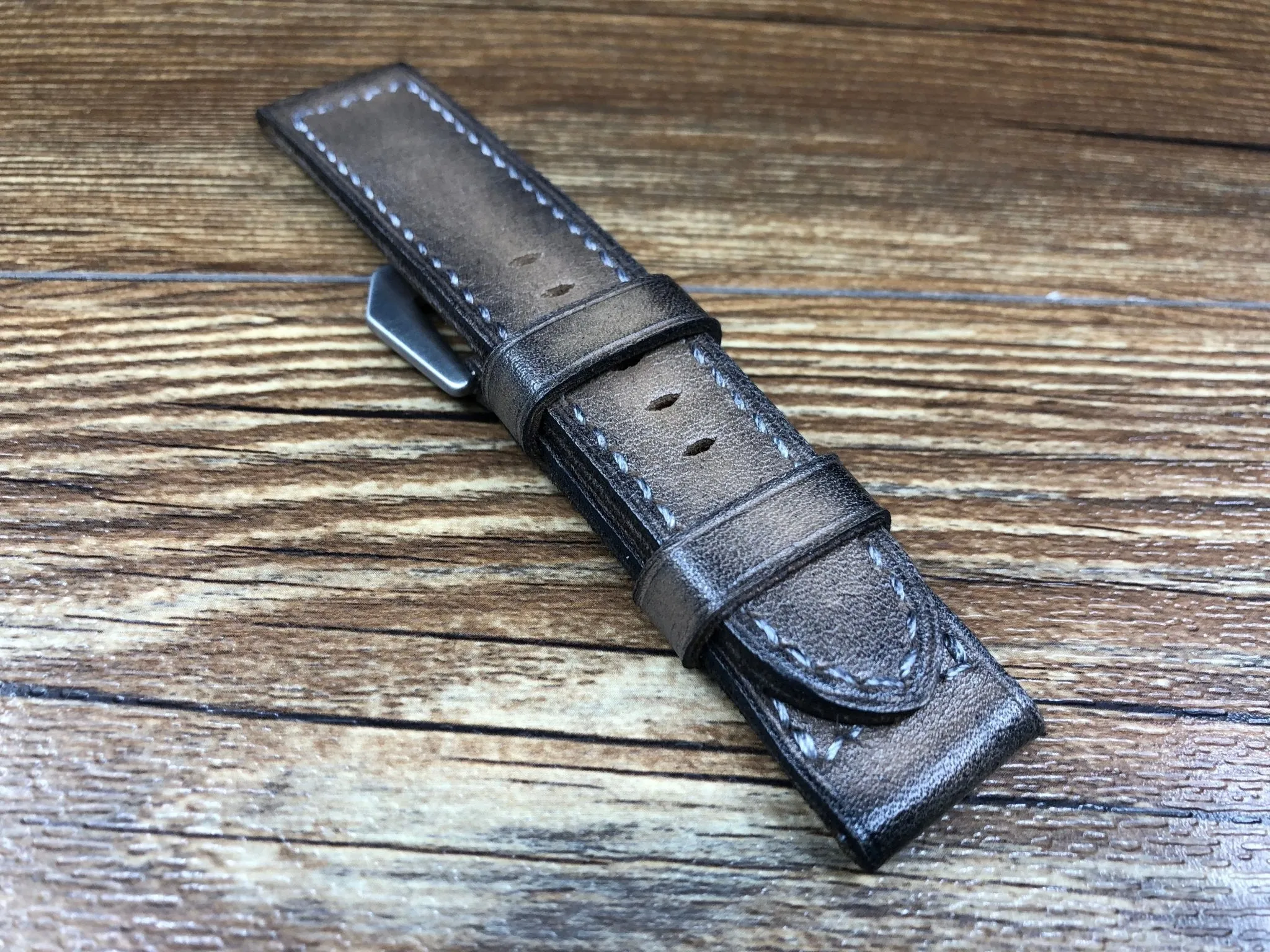 Watch Strap 24mm 26mm, Retro Genuine Leather Watch Band, Aged Beige Leather Watch Band, Mens Wristwatch Band, Valentines Day Gift Ideas