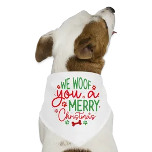 “We Woof You a Merry Christmas-Green and Red”-Dog Bandana