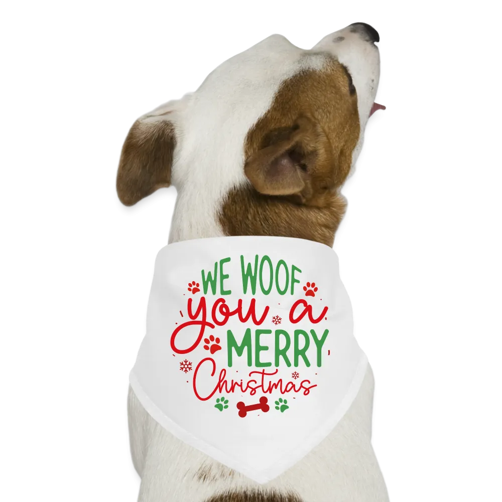 “We Woof You a Merry Christmas-Green and Red”-Dog Bandana