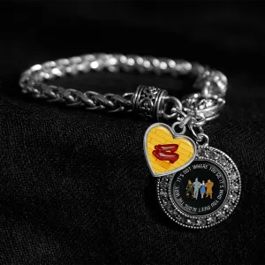 Who You Meet Along The Way Silver Braided Clasp Charm Bracelet