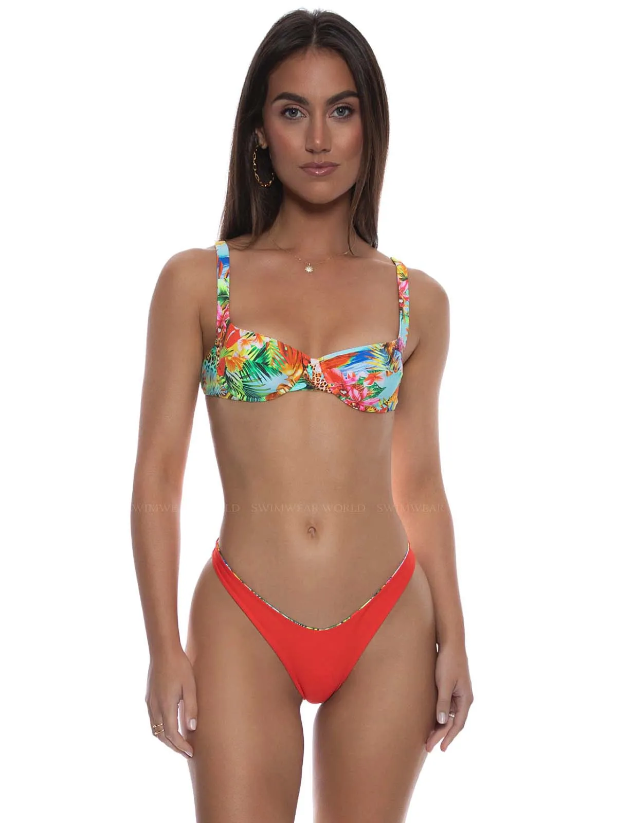 Wide Strap Balconette-High Leg Bikini