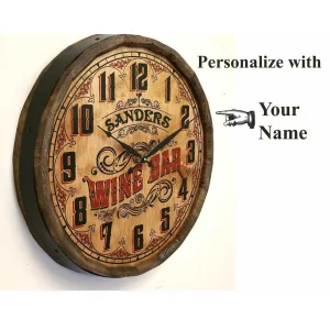 Wine Bar Barrel Head Clock- Item #H0034