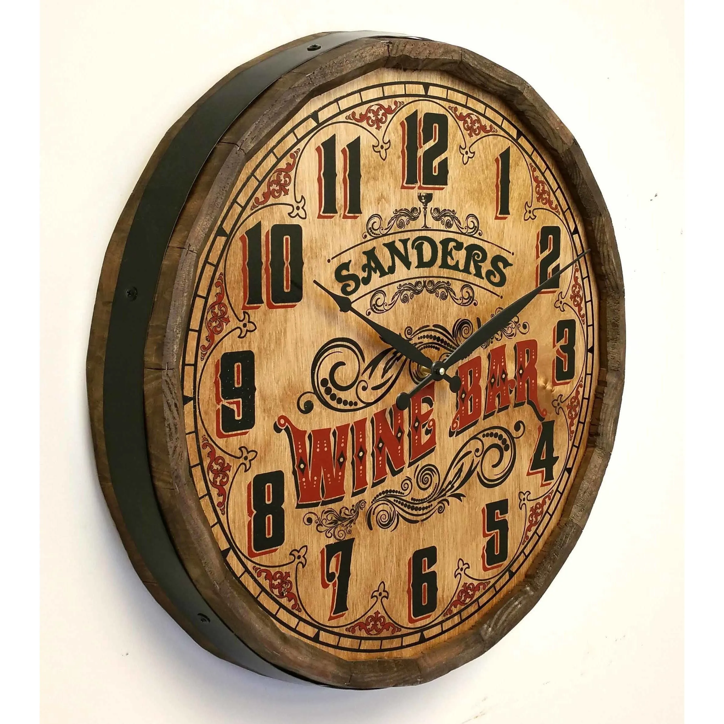 Wine Bar Barrel Head Clock- Item #H0034