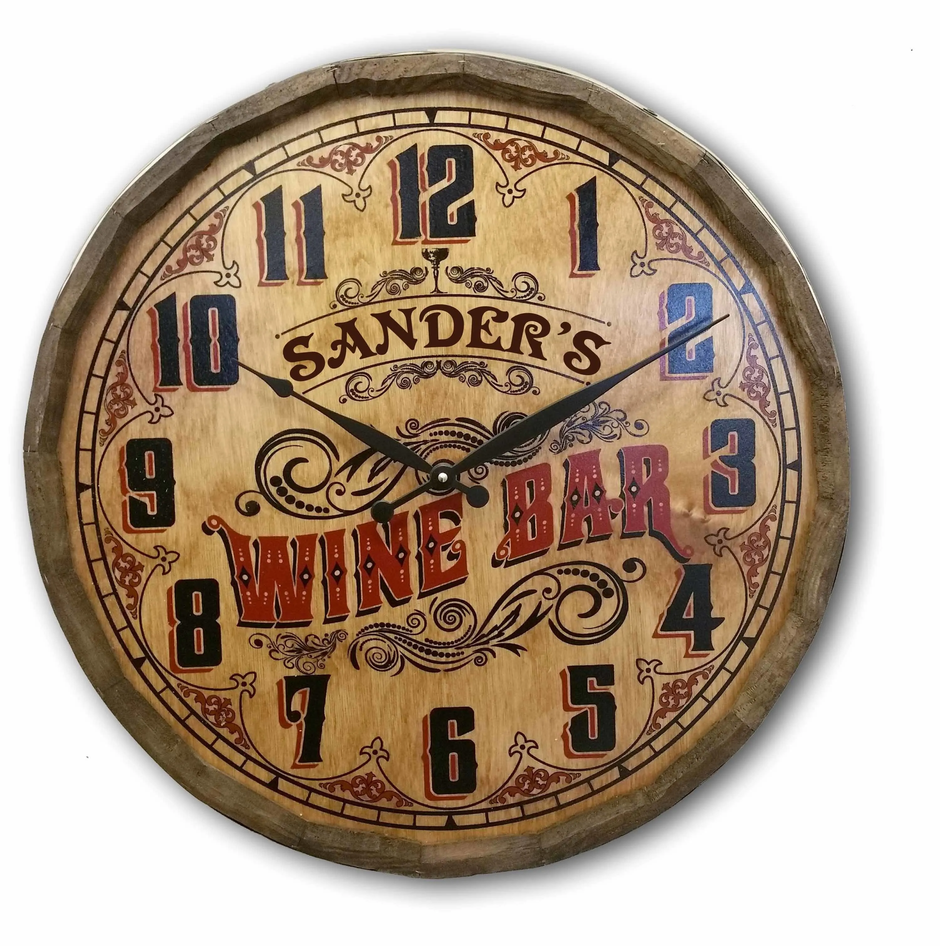 Wine Bar Barrel Head Clock- Item #H0034