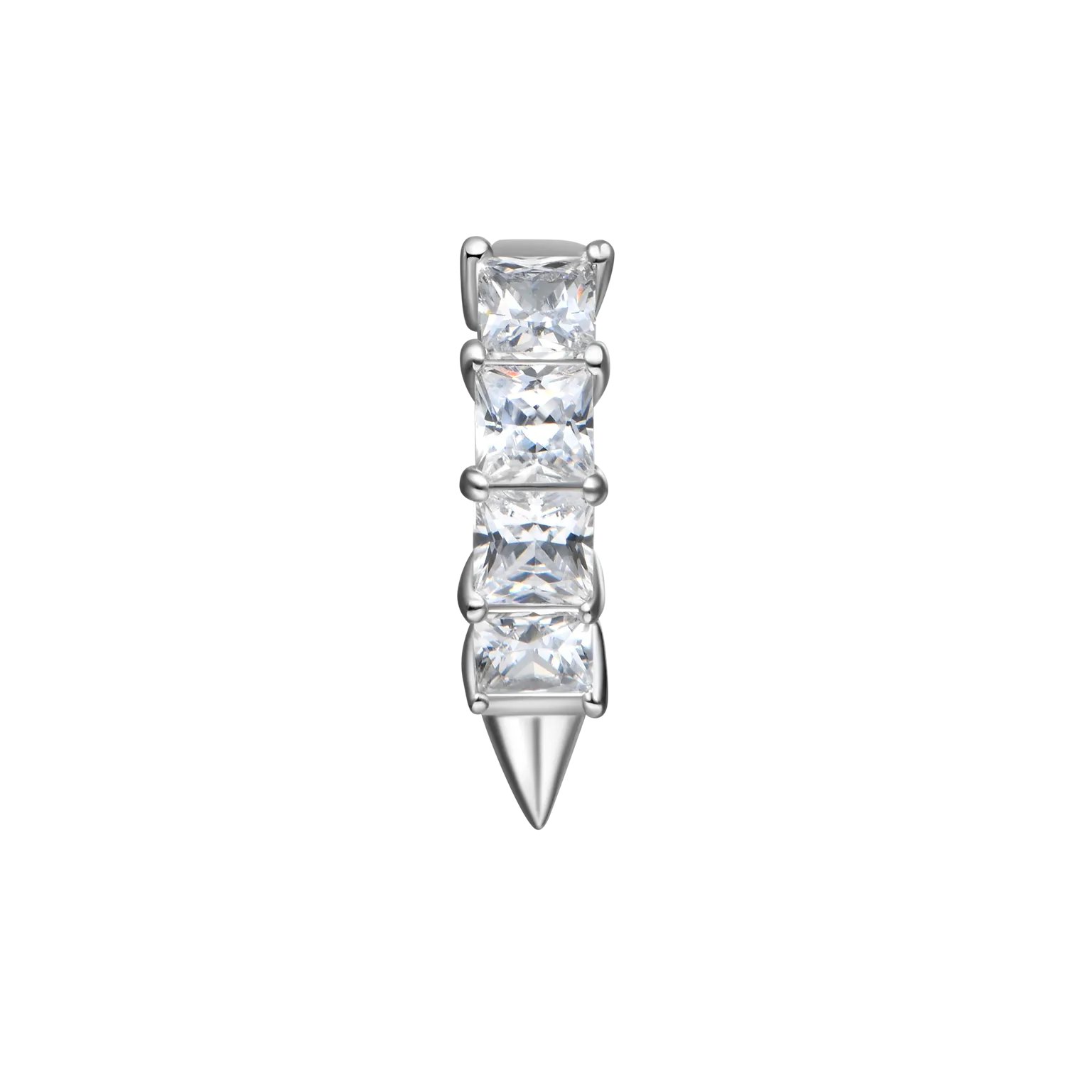 Women's Princess Cut Spike Hoop Earrings - Pair