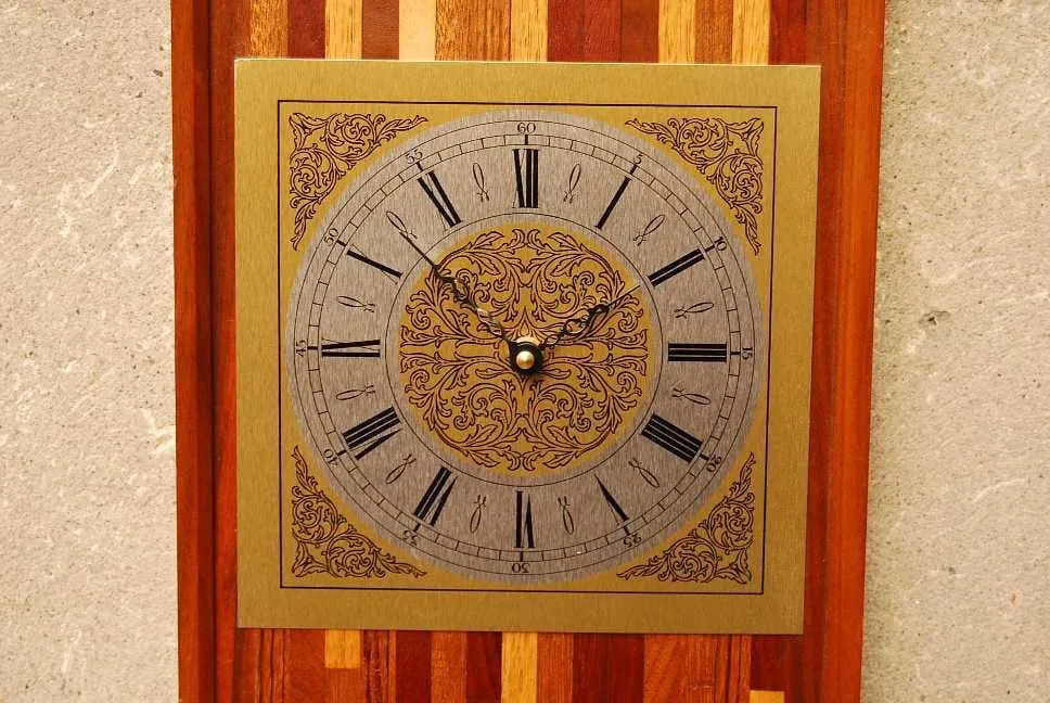 Wood Rectangular Butcher Block Wall Clock